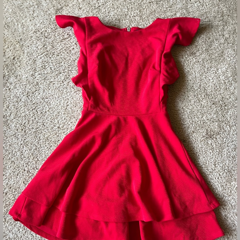 Midnight doll ruffled red minidress